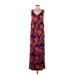 Banana Republic Factory Store Casual Dress - Maxi: Purple Tropical Dresses - Women's Size Medium