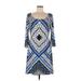 Jessica Simpson Casual Dress - Shift Scoop Neck 3/4 sleeves: Blue Dresses - Women's Size 10