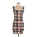 Shein Casual Dress - Mini: Brown Plaid Dresses - Women's Size Large