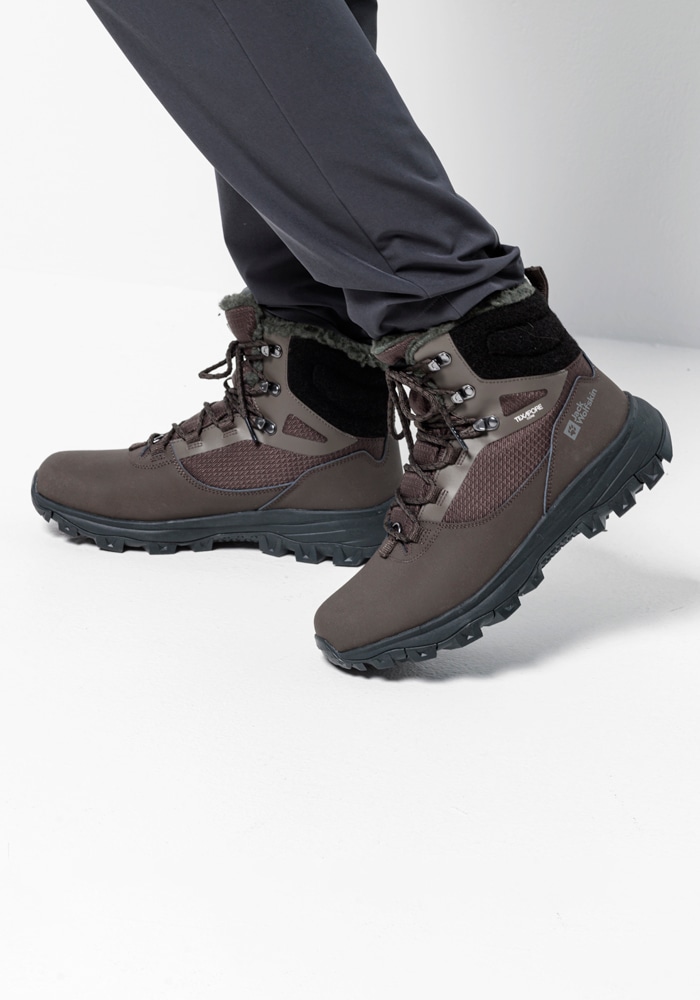 Trekkingschuh JACK WOLFSKIN "EVERQUEST TEXAPORE HIGH M", Herren, Gr. UK 7,5 - EU 41, Normalschaft, braun (cold, coffee), Hauptmaterial: Synthetic; ;Second Material: Textile; Futter: Texapore Core ;Sole: Rubber / EVA; 100% Rubber/ EVA, Schuhe...