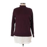 Ann Taylor Turtleneck Sweater: Burgundy Tops - Women's Size Small