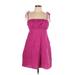 4SI3NNAI Casual Dress - Mini Square Sleeveless: Pink Print Dresses - Women's Size Large