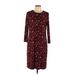 Lauren by Ralph Lauren Casual Dress: Burgundy Hearts Dresses - Women's Size Large