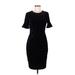 Calvin Klein Casual Dress - Sheath Crew Neck Short sleeves: Black Print Dresses - Women's Size 6