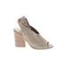 Marc Fisher LTD Heels: Gray Print Shoes - Women's Size 9 1/2 - Open Toe