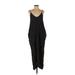 Lulus Casual Dress - Midi V Neck Sleeveless: Black Polka Dots Dresses - Women's Size Small