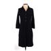 Lands' End Casual Dress - Shirtdress Collared 3/4 sleeves: Black Solid Dresses - Women's Size Small