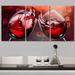 SIGNLEADER Red Wine Glasses In Celebration Drinks Cocktails On Canvas 3 Pieces Print in Black/Orange/Red | Wayfair CVS-X-D518-16x24x1.50x3@5