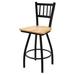 Red Barrel Studio® Nicolai 25" Swivel Bar Stool Wood/Metal in Blue/Black | Counter Stool (25" Seat Height) | Wayfair