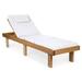 Latitude Run® Cedar Chaise Lounger w/ Cushion Wood/Solid Wood in Brown | 35 H x 26 W x 82 D in | Outdoor Furniture | Wayfair