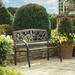 Astoria Grand Seden FLeur de Lis Outdoor Garden Bench Metal in Brown | 34 H x 48 W x 21 D in | Wayfair CC830B1A3D3142A183BA5C0C17B4A626