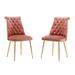 Rosdorf Park 2 pieces Keiten Velvet Full Back Side Chair Dining Chair Wood/Upholstered/Velvet in Pink | 34.45 H x 20 W x 18 D in | Wayfair