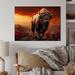 Alcott Hill® Bison Silent Strength II On Metal Print Metal in Brown/Red | 16 H x 32 W x 1 D in | Wayfair 0DCA7760500140248648982628C584B7