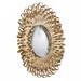 Mercer41 27" In Sunburst Design Wall Mirror Decorative Golden Finish For Entryway | 27 H x 27 W x 3.5 D in | Wayfair