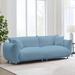 Ivy Bronx Delsol 85" Square Arm Sofa Manufactured Wood in Gray/Blue | 28.7 H x 31.1 W x 85.4 D in | Wayfair 270F35B7F89E4089BDDEC4BB1CE79EAF