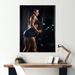 Ebern Designs Weightlifting Woman Gym Portrait II - Weightlifting Metal Art Print Metal in Black | 32 H x 16 W x 1 D in | Wayfair