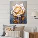 Bungalow Rose Cream Gold Rose Reverie - Floral Metal Wall Art Metal in Gray/White/Yellow | 20 H x 12 W x 1 D in | Wayfair