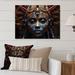 Bungalow Rose Woman African Spirit Portrait I - African American Metal Art Print Metal in Orange | 24 H x 32 W x 1 D in | Wayfair