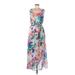 JBS Casual Dress - A-Line Scoop Neck Sleeveless: Purple Print Dresses - Women's Size 6