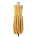 Sancia Casual Dress High Neck Sleeveless: Yellow Print Dresses - Women's Size X-Small