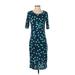 Lularoe Casual Dress - Sheath: Teal Polka Dots Dresses - Women's Size Small