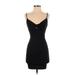 Guess Casual Dress - Party Plunge Sleeveless: Black Print Dresses - Women's Size X-Small