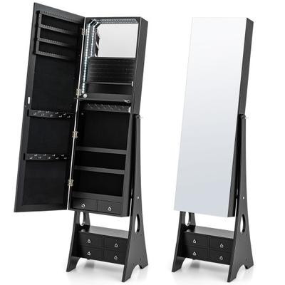 Costway Freestanding Full Length LED Mirrored Jewe...