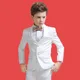 Formal Boys Suit For Wedding Children White Party Blazers Pants Baptism Outfit Kids Costume