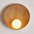 Chinese Style White Brown Shell Wall Lamp Japanese Creative LED Lighting Homestay Bedroom Corridor