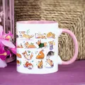 Various forms of corgi coffee Mug 11oz 3 kinds of color Black pink white Ceramic mug dog lover