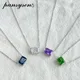 PANSYSEN Solid Silver 925 Jewelry Ice Cut Emerald Sapphite Simulated Moissanite Diamond Chain