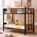 Twin-over-Twin Metal Bunk Bed Modern Style Steel Frame Bunk Bed with Safety Rail Ladder for Bedroom, Dorm, Boys, Girls, Adults