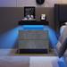 Modern Style Nightstand with LED Lights and 2 Drawers