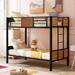 Metal Bunk Bed Modern Style Steel Frame Bunk Bed with Safety Rail Ladder for Bedroom, Dorm, Boys, Girls, Adults