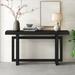 Modern Console Table Sofa Table with Concrete Top, 59'' Long Wood Accent Entryway Table Sofa Side Table for Living Room, Black