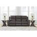 Signature Design by Ashley Lavenhorne Granite Reclining Sofa with Drop Down Table - 87"W x 42"D x 43"H