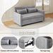 54" Velvet Sleeper Sofa Bed with Pull Out Bed, Folding Futon Loveseat Bed with Side Pocket and Pillows for Living Room