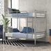 Twin Over Twin Metal Bunk Bed, Heavy Duty Twin Size Bunk Beds Frame W/Safety Guardrails & ladders