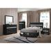 Black Queen Bed with Storage - Naima Collection, Contemporary Style, Panel Headboard, No Box Spring Needed