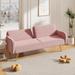 70.47" Convertible Loveseats Linen Sleeper Sofa Bed w/Pillows, Pink