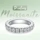 2023 Real Silver Moissanite Round Cut Full Diamond Women Ring Plated 18K White Gold For Wedding