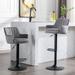 360 Degree Rotation Bar Stools Set of 2, Height Adjustable Counter Chairs with Velvet Backrest Handrail and Footboard