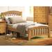 Transitional Mission Style Brown San Marino Twin Bed - Slatted HB/FB, No Box Spring Needed