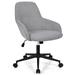 Fabric Home Office Chair with Rocking Backres-Gray - 25.5" (L) x 25.5" (W) x 32.5" -35.5" (H)