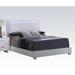 Contemporary Style White PU Upholstered Eastern King Bed - LED Headboard, Chrome Legs, Box Spring Required