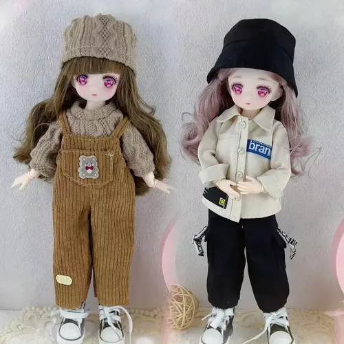 30cm Kugelgelenk bjd Puppe bjd Puppe komplettes Set Kleinkind Puppen Anime Gesicht Mädchen bjd