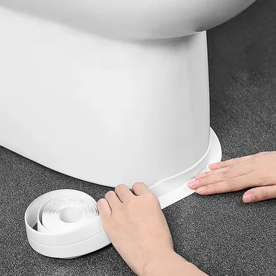 1/2/4/6M Dichtungsstreifen Klebeband Küche Badezimmer Dusche Waschbecken Bad Dichtungsband Weiß PVC Image