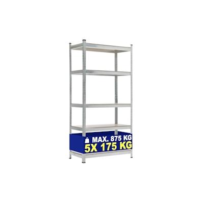 CLP Lagerregal 90x40x180 cm silber/90x40x180 cm
