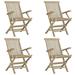 vidaXL Folding Patio Chairs 2 pcs Gray 22 x24 x35 Solid Wood Teak