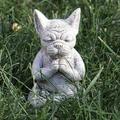 Meditating Dog Statue Buddha French Bulldog Meditating Statue Meditating Bulldog Resin Ornament Yoga Bulldog Ornament